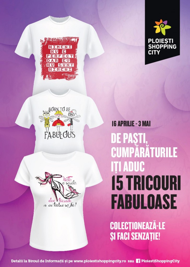 Colectie limitata de tricouri cu mesaje la Ploiesti Shopping City