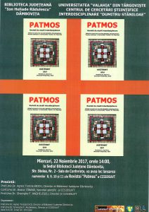 Afis lansare revista Patmos - 22 nov 2017