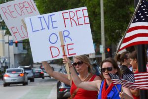 Protesters Demand End to COVID-19 Shutdown in Orlando, US - 17 Apr 2020
