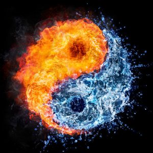 44244034 - fire and water - yin yang concept - tao symbol