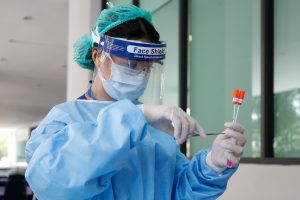 Drive-thru virus tests for Covid-19 at hospital in Bangkok