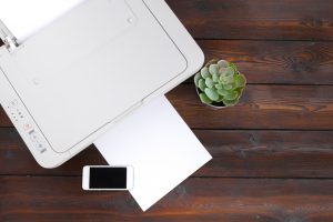 Working,Place,Of,A,Business,Person.,Printer,And,Other,Office