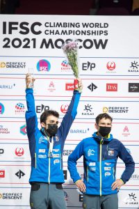 Podium Moscova - Razvan Nedu si antrenorul Claudiu Miu