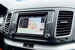 GPS Navigator in German Volkswagen Sharan automobile