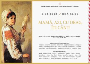 Afiș „Mamă, azi, cu drag îți cânt”