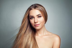 Young Woman with Blowing Hair