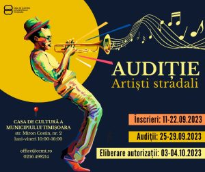 Afiș audiții artiști stradali