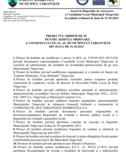 targoviste - sedinta ordinara 30 octombrie 2023