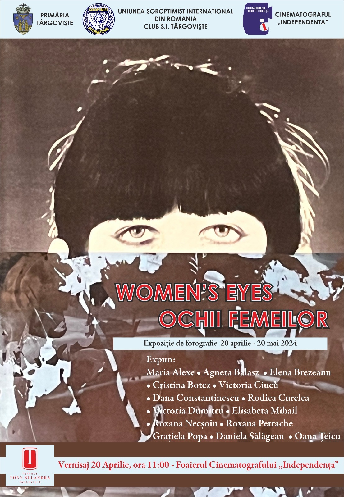 Deschiderea Expoziției Itinerante „Ochii Femeilor/Women’s Eyes” la Cinema Independența Târgoviște