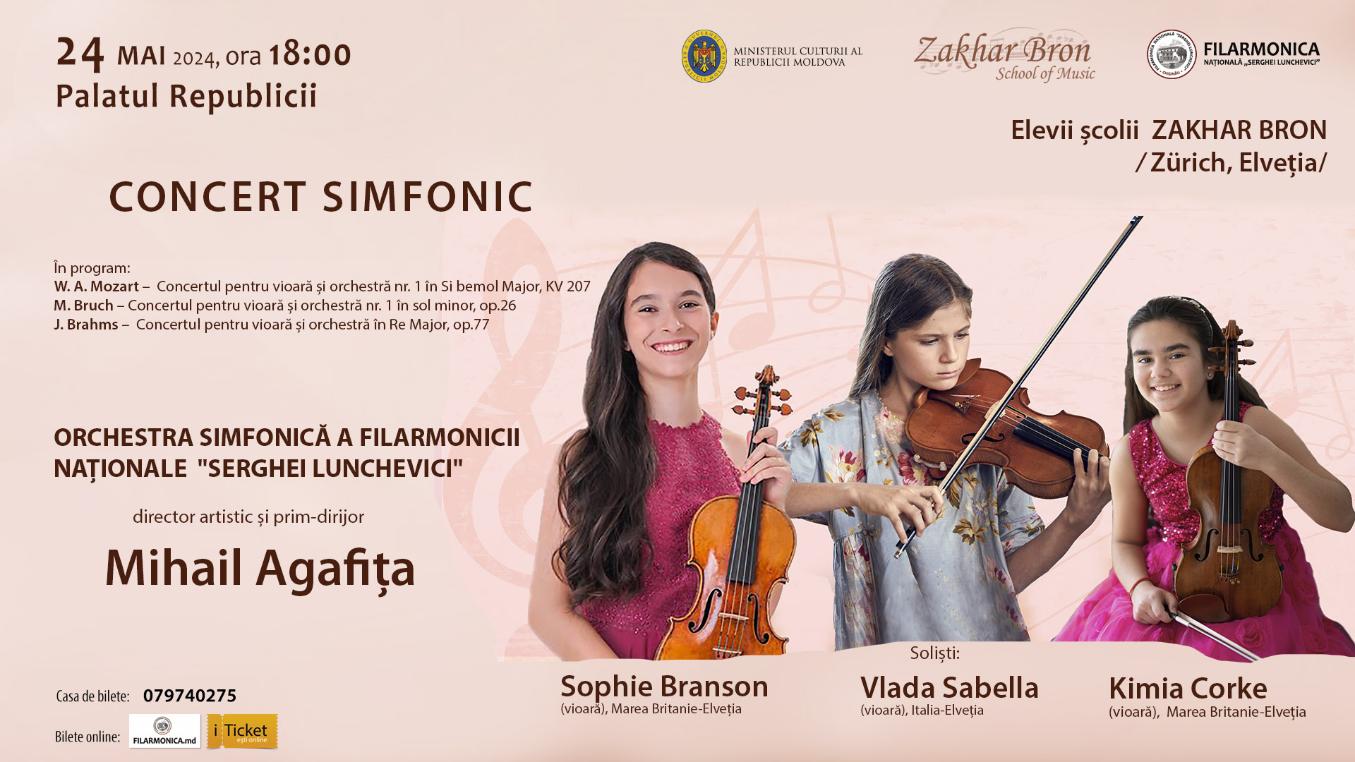 Filarmonica Națională „Serghei Lunchevici”- Agenda evenimentelor culturale pentru luna mai 2024