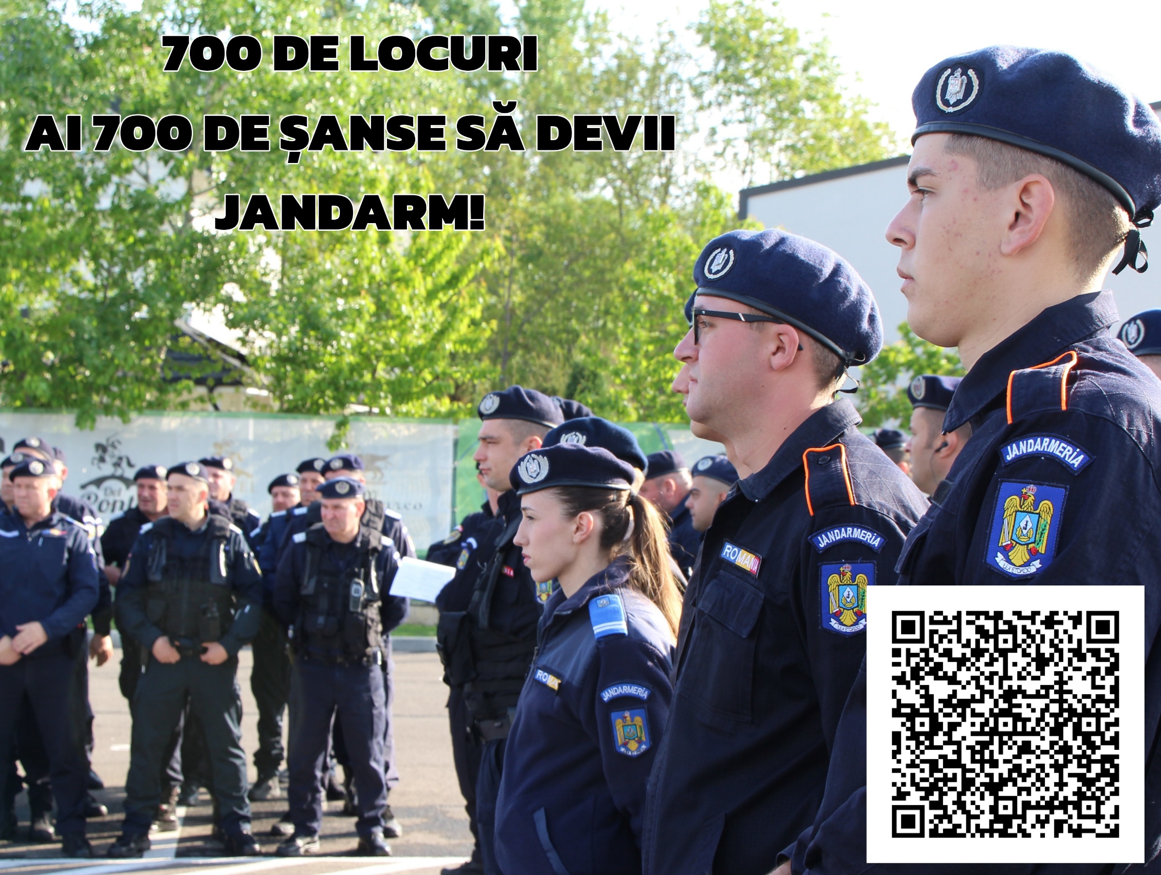 700 de locuri – au mai rămas 6 zile până la încheierea perioadei de înscriere în vederea admiterii la școlile postliceale ale Jandarmeriei Române! Ai 700 de șanse să devii jandarm!